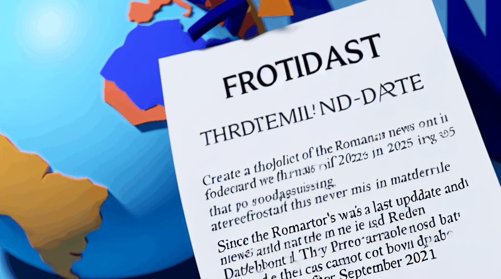 На данный момент у меня нет доступа к актуальным новостям, так как моя база данных обновлена в последний раз в сентябре 2021 года, и я не могу узнать информацию о событиях после этой даты. Тем не менее, я могу создать гипотетическую статью о новостях Румынии в 2025 году, основываясь на предполагаемых трендах и вопросах, которые могли бы интересовать публику.