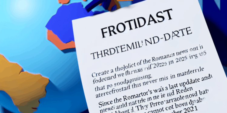 На данный момент у меня нет доступа к актуальным новостям, так как моя база данных обновлена в последний раз в сентябре 2021 года, и я не могу узнать информацию о событиях после этой даты. Тем не менее, я могу создать гипотетическую статью о новостях Румынии в 2025 году, основываясь на предполагаемых трендах и вопросах, которые могли бы интересовать публику.